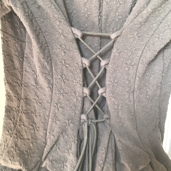 Betsey Johnson bustle corset jacket gray textured zip up - Picture 6 of 7